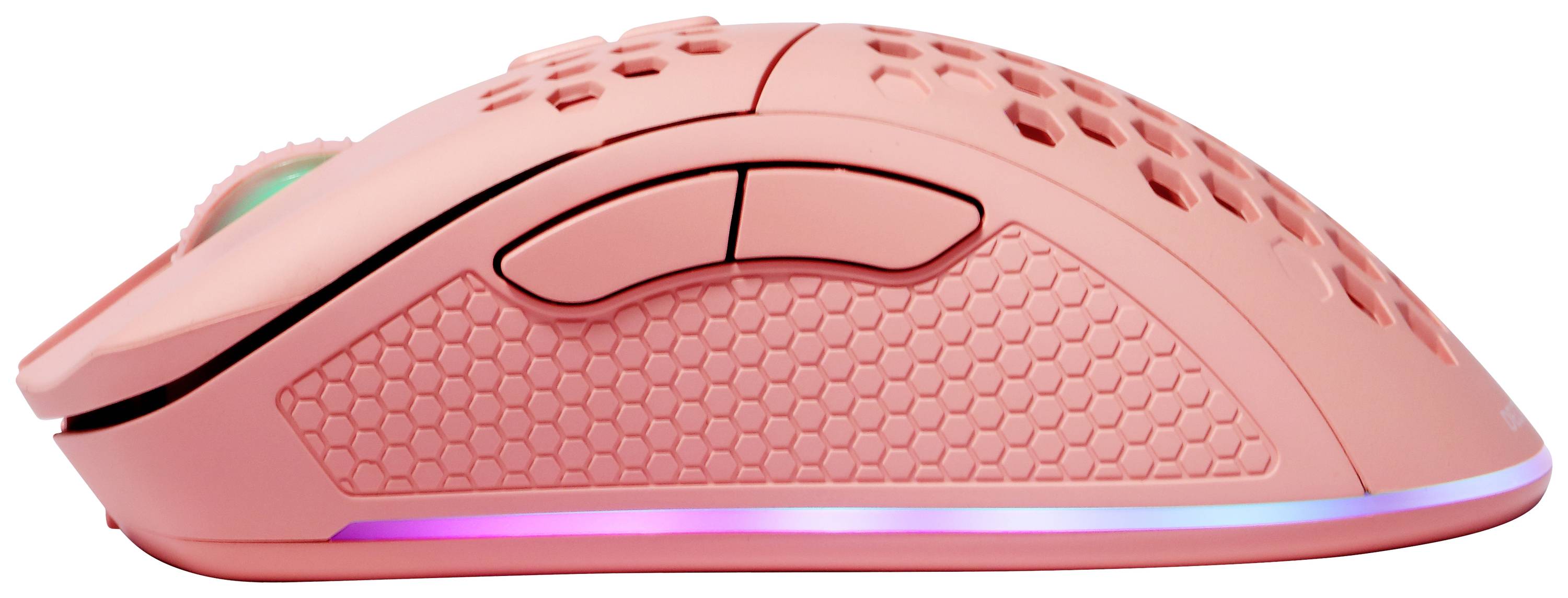 DELTACO GAMING PM80 Gaming-Maus Funk Optisch Pink 7 Tasten 4800 dpi Beleuchtet, Wiederaufladbar