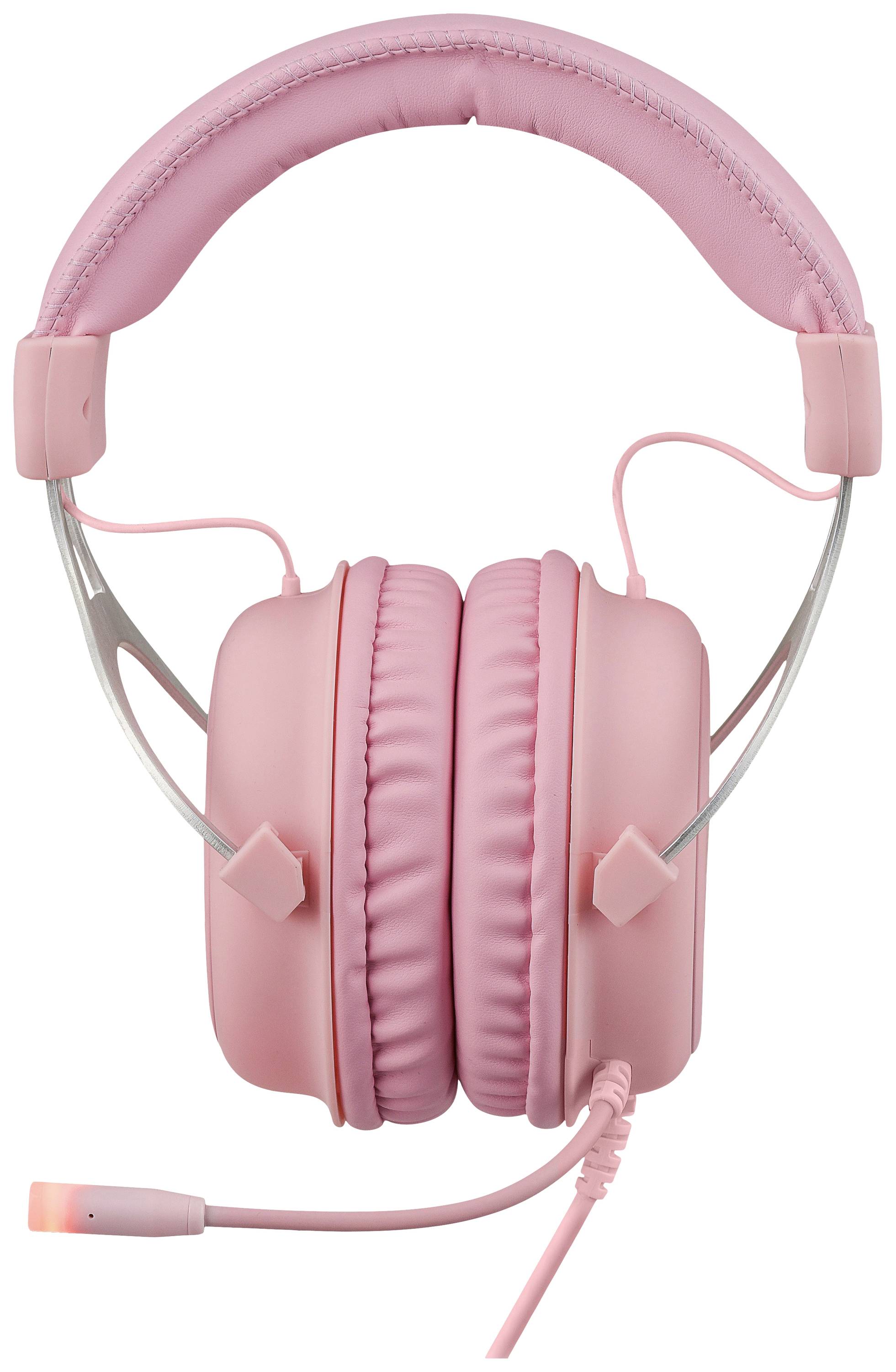 DELTACO GAMING PH85 Over Ear Headset kabelgebunden Stereo Pink, Rosa Mikrofon-Stummschaltung Gaming