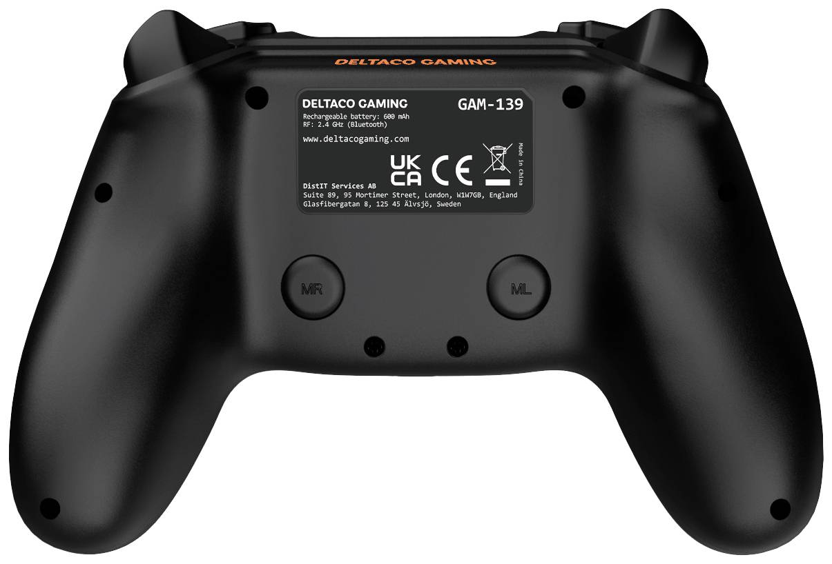 DELTACO GAMING Wireless PS4 & PC Controller Controller PlayStation 4, PC, Android, iOS Schwarz
