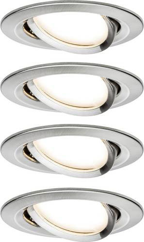 Paulmann 4064161242200 Nova Einbauleuchte 4er Set LED LED 6 W Eisen (gebürstet)