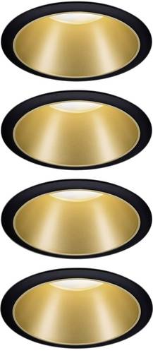 Paulmann 4064161242248 Cole Coin Einbauleuchte 4er Set LED 6 W Schwarz, Gold