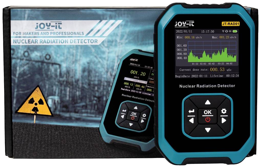 Joy-it JT-RAD01 Geigerzähler Strahlung: Beta, Gamma, Röntgen akustischer Warnton, optisches Signal