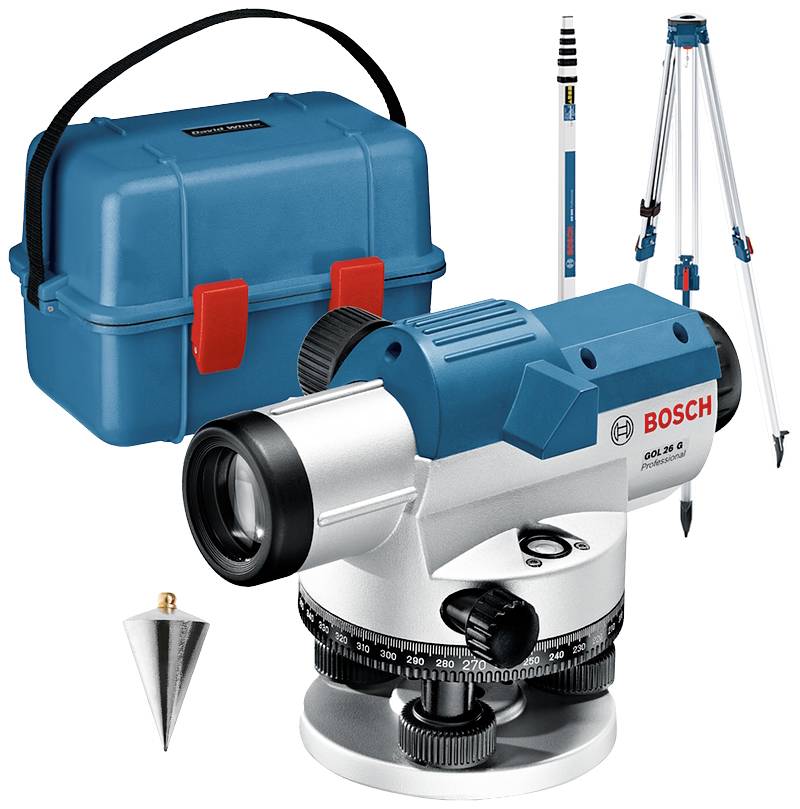 Bosch Professional GOL 26 G + BT 160 + GR 500 Optisches Nivelliergerät inkl. Stativ Reichweite (max.): 100 m