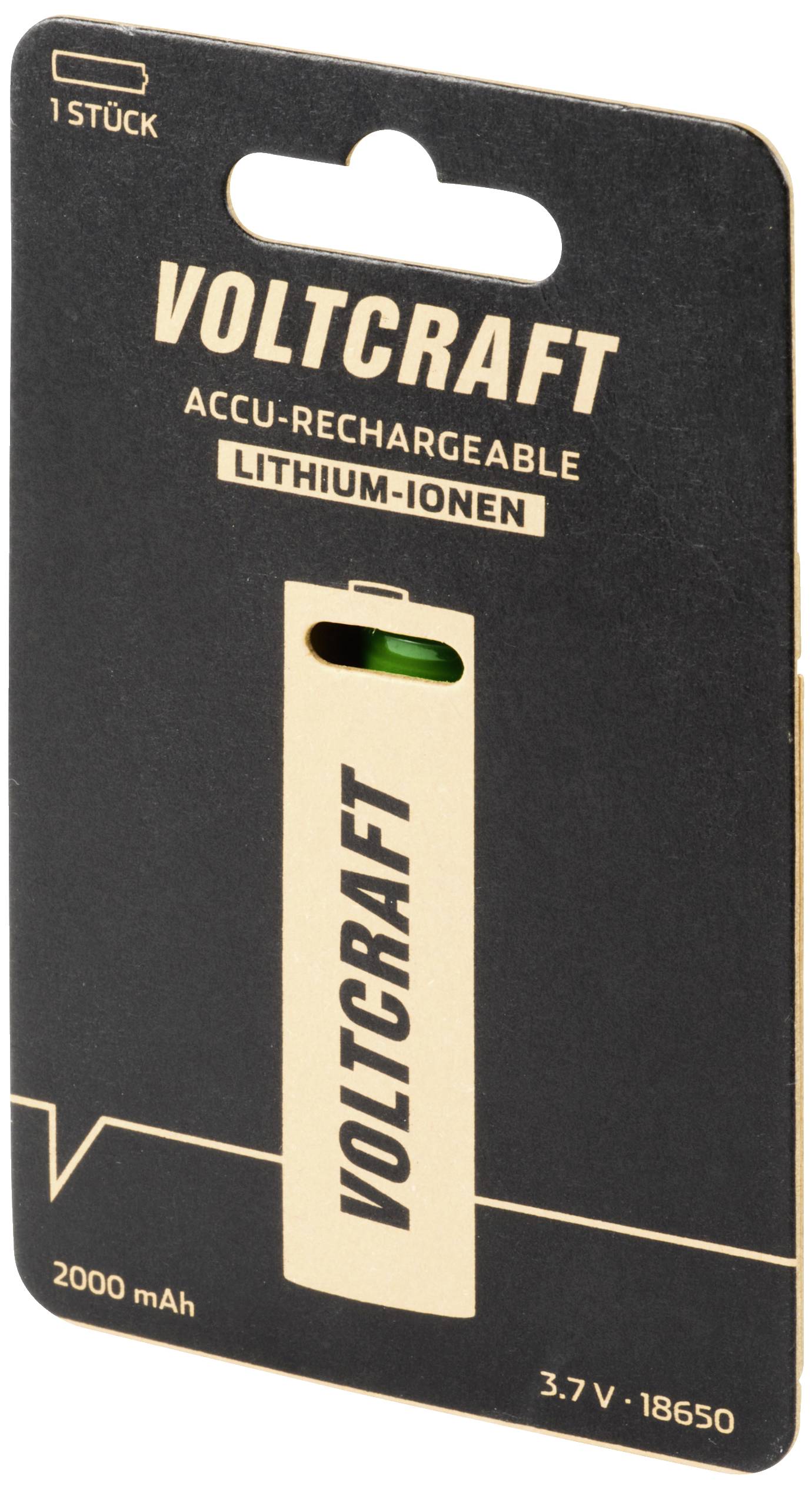VOLTCRAFT VC-Li 3,7-2000 Spezial-Akku 18650 Flat-Top Li-Ion 3.7 V 2000 mAh 1 St.