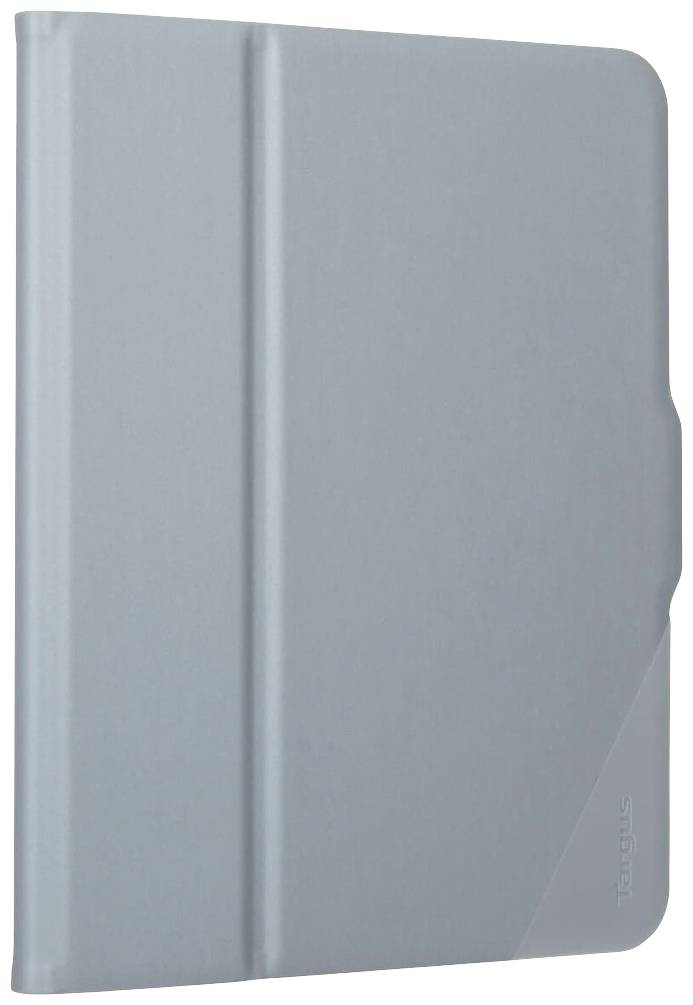 Eine graue Tablet-Hülle mit seitlichem, texturiertem Design und abgerundeten Ecken.