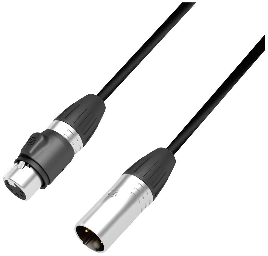 Adam Hall 4 STAR DGH 0500 IP65 DMX XLR Verbindungskabel [1x XLR-Stecker 5 polig - 1x XLR-Buchse 5 polig] 5m Schwarz