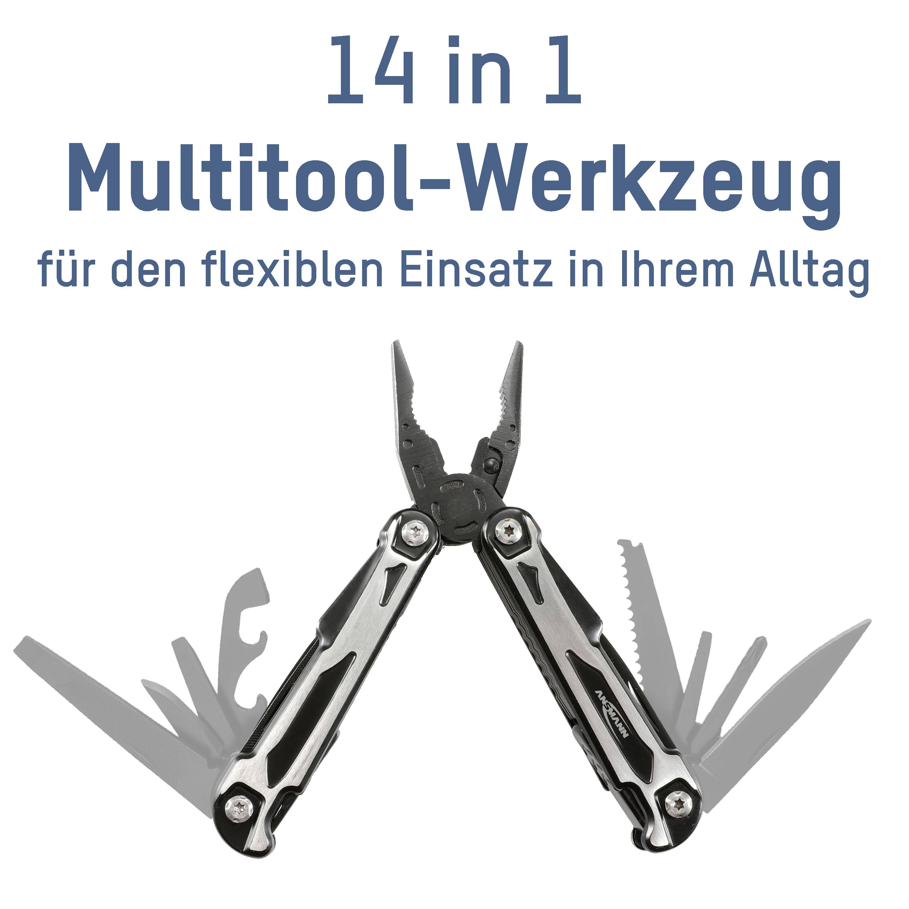 Ansmann Multitool 14in1 1900-0112 Multitool Anzahl Funktionen 14 Schwarz