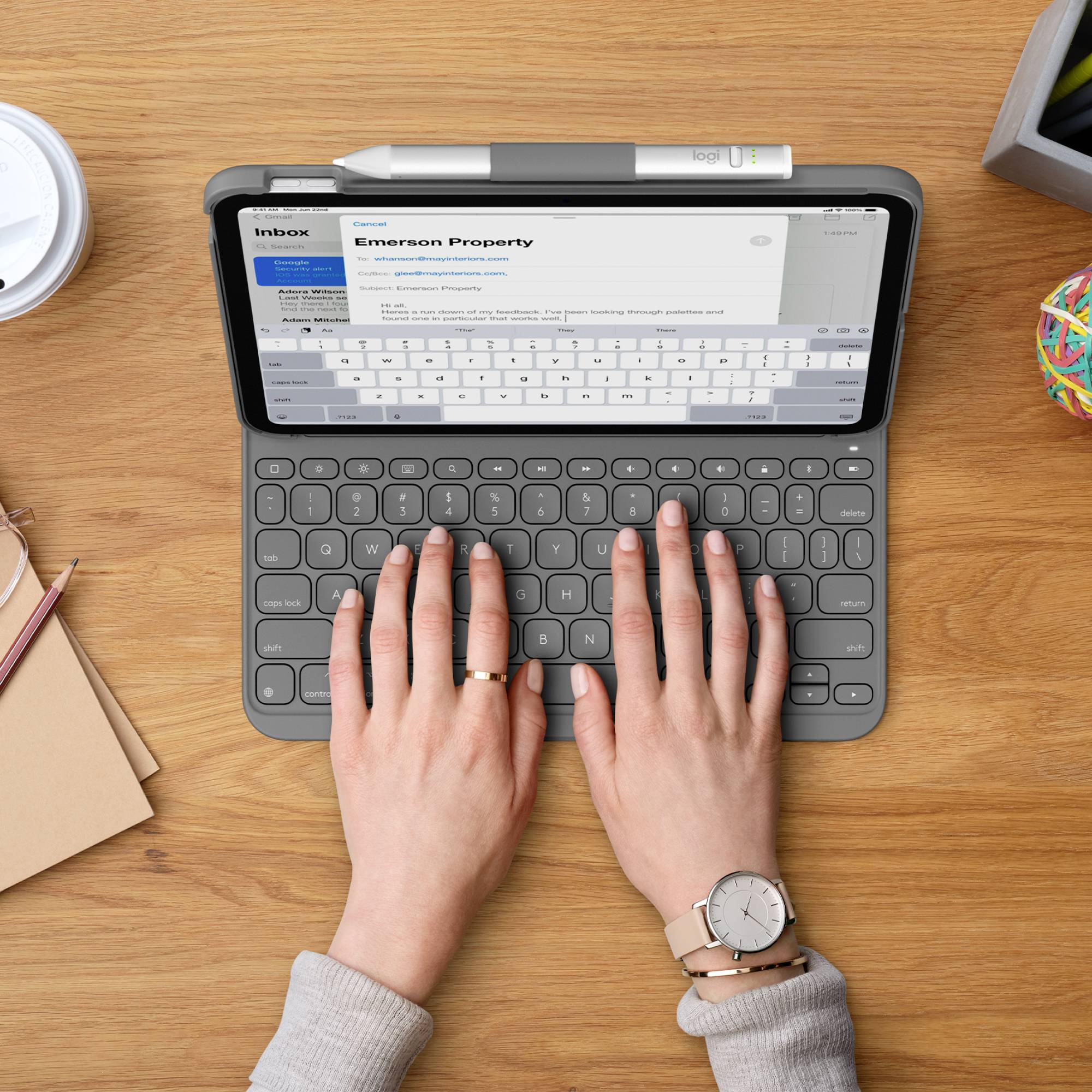 Logitech Slim Folio Tablet-Cover Apple iPad 10.9 (10. Gen., 2022) 27,7cm (10,9") Book Cover Schwarz