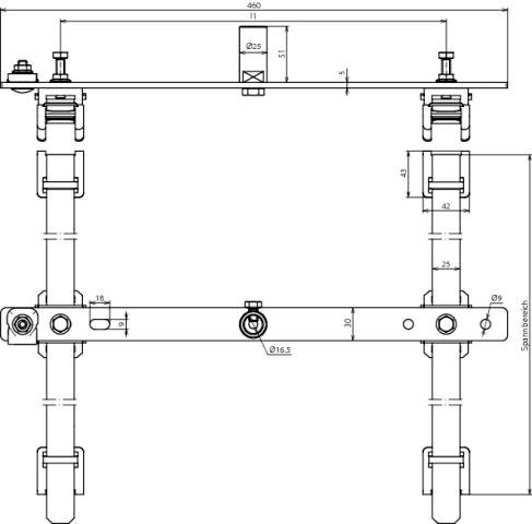 DEHN 123116 HA 16 2F FG120.300 V2A Halter für Fangeinrichtungen 1St.