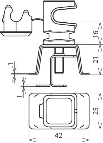 DEHN 204049 LH ZS 8 H16 KB4.16 GR V2A Dachleitungshalter 1St.