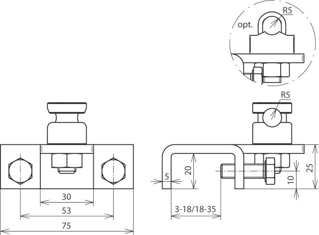 DEHN 372259 AK 6.10 KSV W KBF18 35 V2A Anschlussklemme 1St.