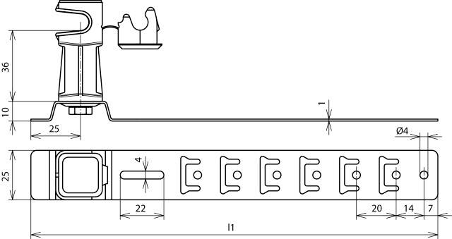 DEHN 204924 DLH US 8 H36 L205 BR V2A Dachleitungshalter