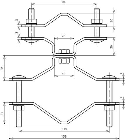 DEHN 105355 BS D40.50 D70.90 V2A Geländerbefestigung 1St.