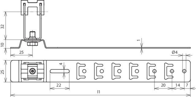 DEHN Dachleitungshalter DLH UG 8 H32 L205V2A