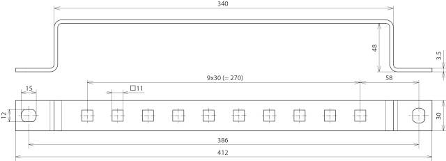 DEHN 472339 ES 10AP 11X11 V2A Erdungsschiene 1St.