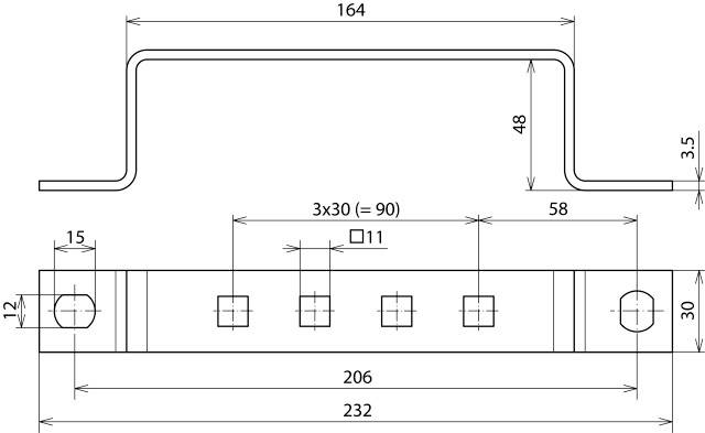 DEHN 472309 ES 4AP 11X11 V2A Erdungsschiene 1St.
