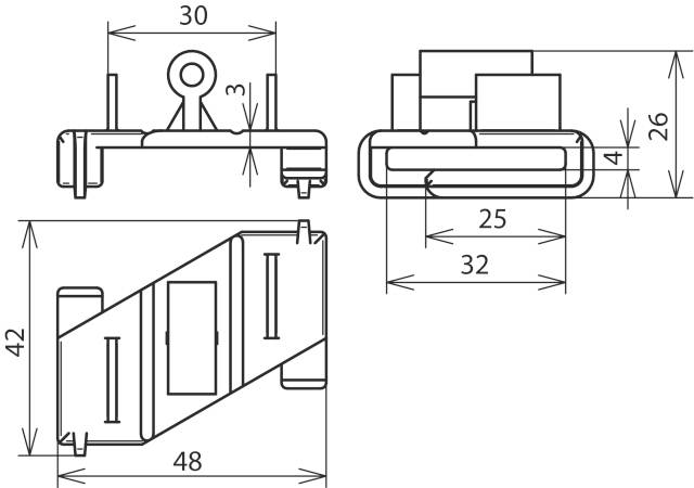 DEHN 253021 FLA30 FB KF K SW Flachbandhalter-Adapter