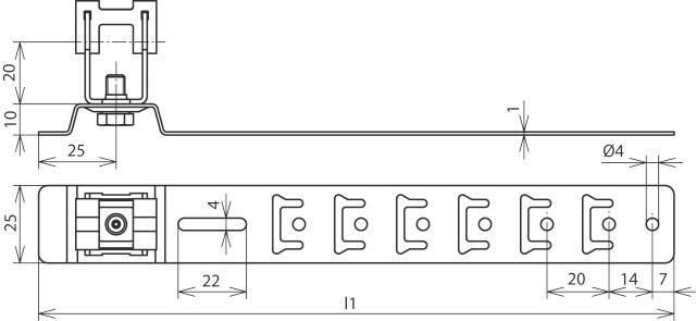 DEHN 206227 DLH UG 8 H20 L475 CU Dachleitungshalter 1 St.