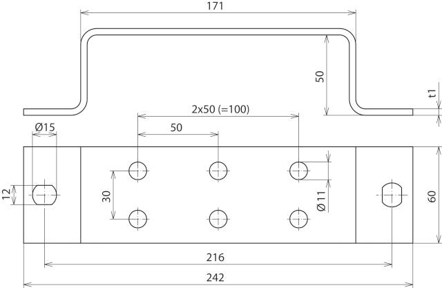 DEHN 472022 ES 2X3 ASB11 STTZN Erdungsschiene 1St.