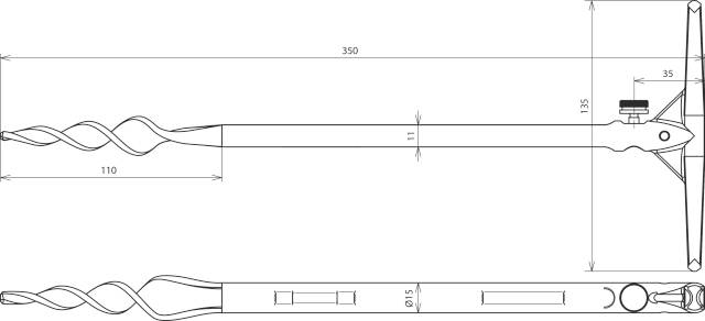 DEHN 587460 EB ASSM5 L350 TGGALZN Erdbohrer