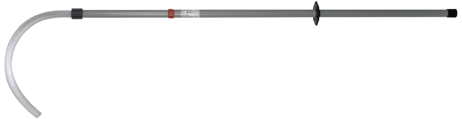 Ein grau-silberner Metallhaken mit schwarzem Griff und Schutzscheibe. Wird häufig zur Sicherung von Gegenständen verwendet.