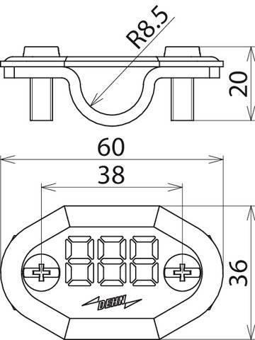 DEHN 484001 NS 16 7SEG AL Nummernschild