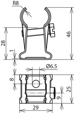 DEHN 275019 SH KR 13.16 H28 B6.5 V2A Stangenhalter 1St.