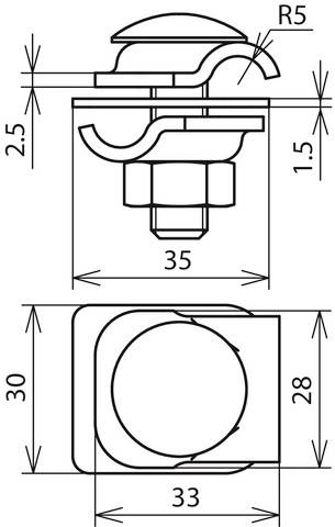 DEHN 390267 ZMMVK 6.8 FRM10X35 CU STTZN Zweimetall-MV-Klemme 1St.