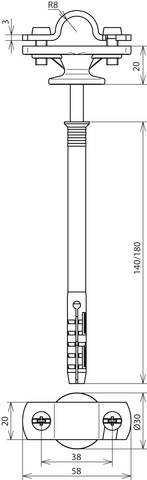 DEHN 273731 SH ZS 16 AB D10X180 STTZN ZG Stangenhalter 1St.