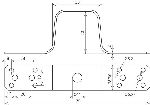 DEHN 377027 UEBL L170 B11 B5.2 6.5 CU Überbrückungslasche 1St.