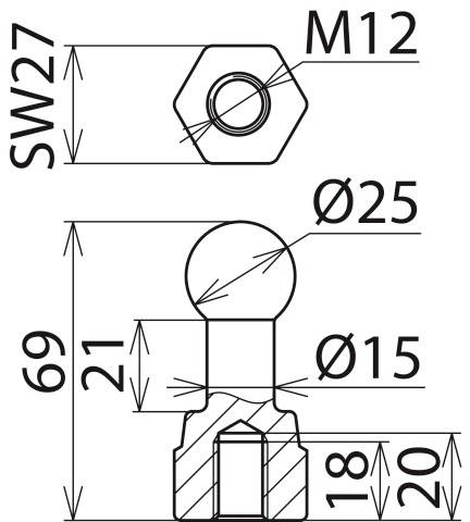 DEHN 755200 KFP 25 M12 Kugelfestpunkt 1St.