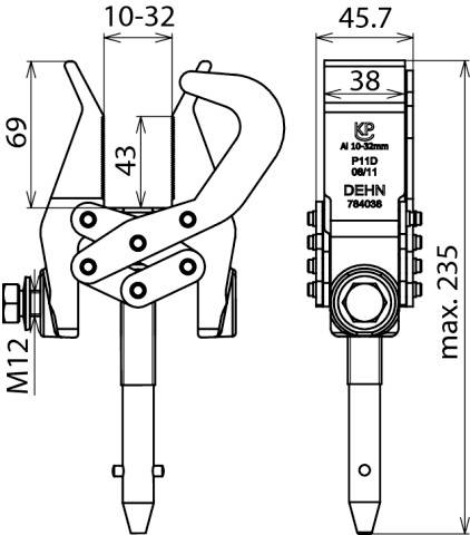 DEHN 784038 PSK 10 32 SQL SB Phasenschraubklemme 1St.