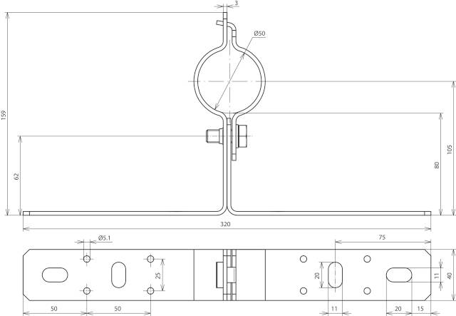 DEHN 105340 WB D50 WA V2A Wandbefestigung 1St.