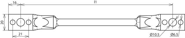 DEHN 377210 UEBS 16 L200 B10.5 B6.5 AL CU Überbrückungsseil 1 St.