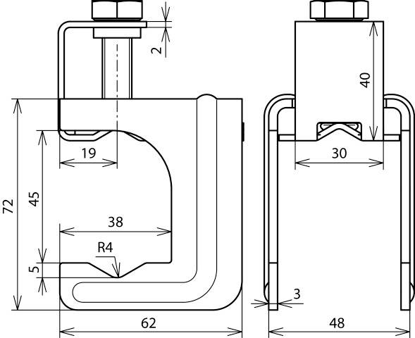 DEHN 308036 VK DB 20.32 8.10 FL40 BSB STBL Verbindungsklemme