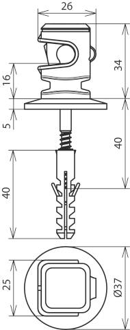 DEHN 204120 LH DS 8 H16 HS5X50 KD8 GR Leitungshalter