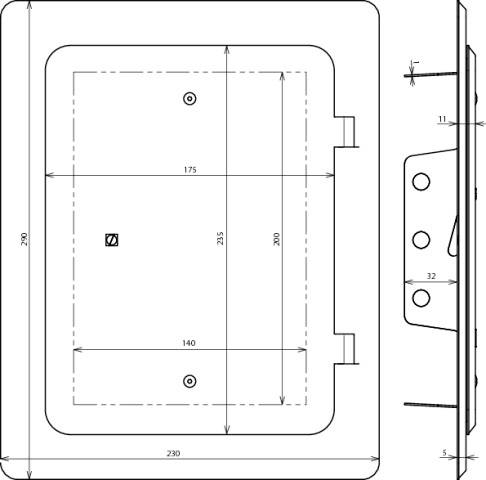 DEHN 476020 RTUP 290X230 VKS V2A Revisionstür 1St.