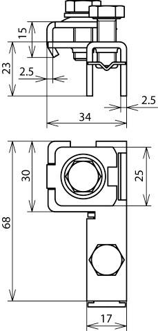 DEHN 540110 SPK 25 BRS AK1X10 2X6.8 V2A Spannkopf 1St.
