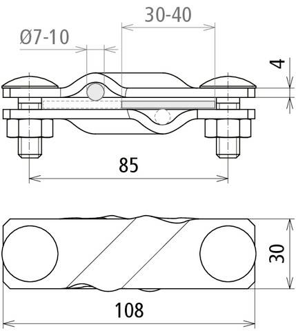 DEHN 308320 SVK 7.10 7.10 FL40 STTZN SV-Klemme