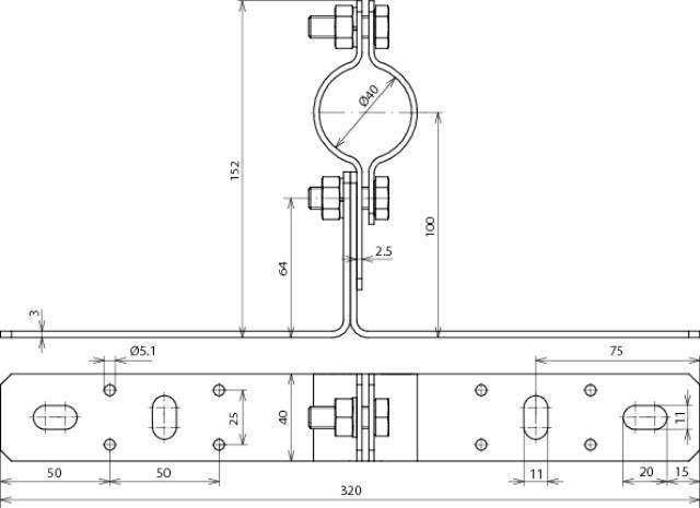 DEHN 105140 WB D40 WA V2A Wandbefestigung 1St.
