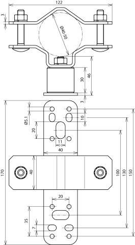 DEHN 105342 WB D40.50 SE WA46 V2A Wandbefestigung 1St.