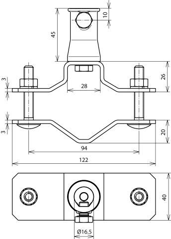 DEHN 106352 RS D40.60 BB16 V2A ZG Rohrschelle 1St.