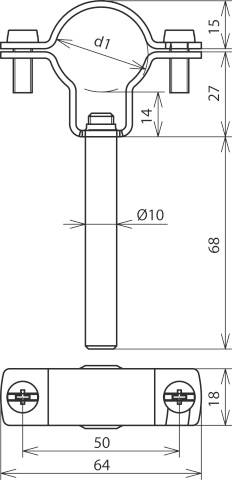DEHN 253330 LH ZS 27 DS10 L75 V2A Leitungshalter 1St.