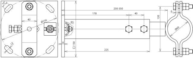 DEHN 105345 WB D60 V250.350 STTZN Wandbefestigung 1St.