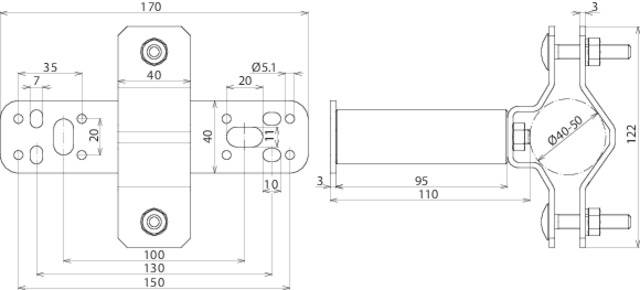 DEHN 105348 WB D40.50 SE WA110 V2A Wandbefestigung 1St.