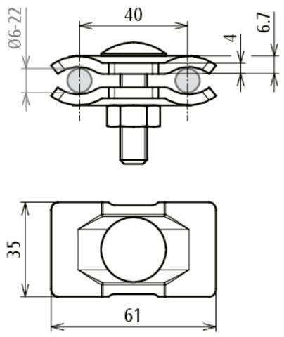 DEHN 306121 PV 6.22 FRM10X40 STBLANK Parallelverbinder