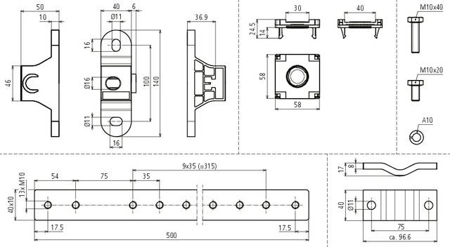 DEHN 472420 PAS EX 1+9AP M10 V2A Potentialausgleichsschiene 1St.