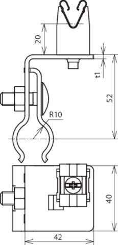 DEHN 223041 DLH DG 8 RSF20.25 AL Dachleitungshalter 1St.