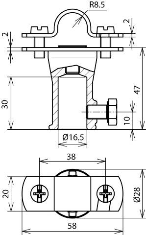 DEHN 106129 SH 16 BB16 V2A ZG Befestigungsbuchse 1St.
