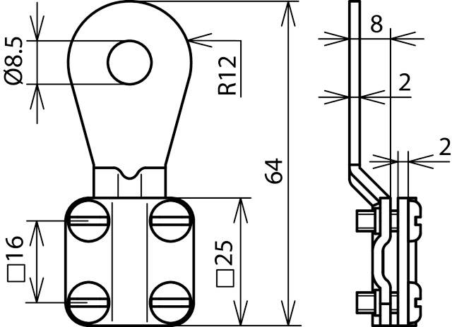 DEHN 444008 EKSG 8 AQ6 16 CUGALZN Erdungskabelschuh